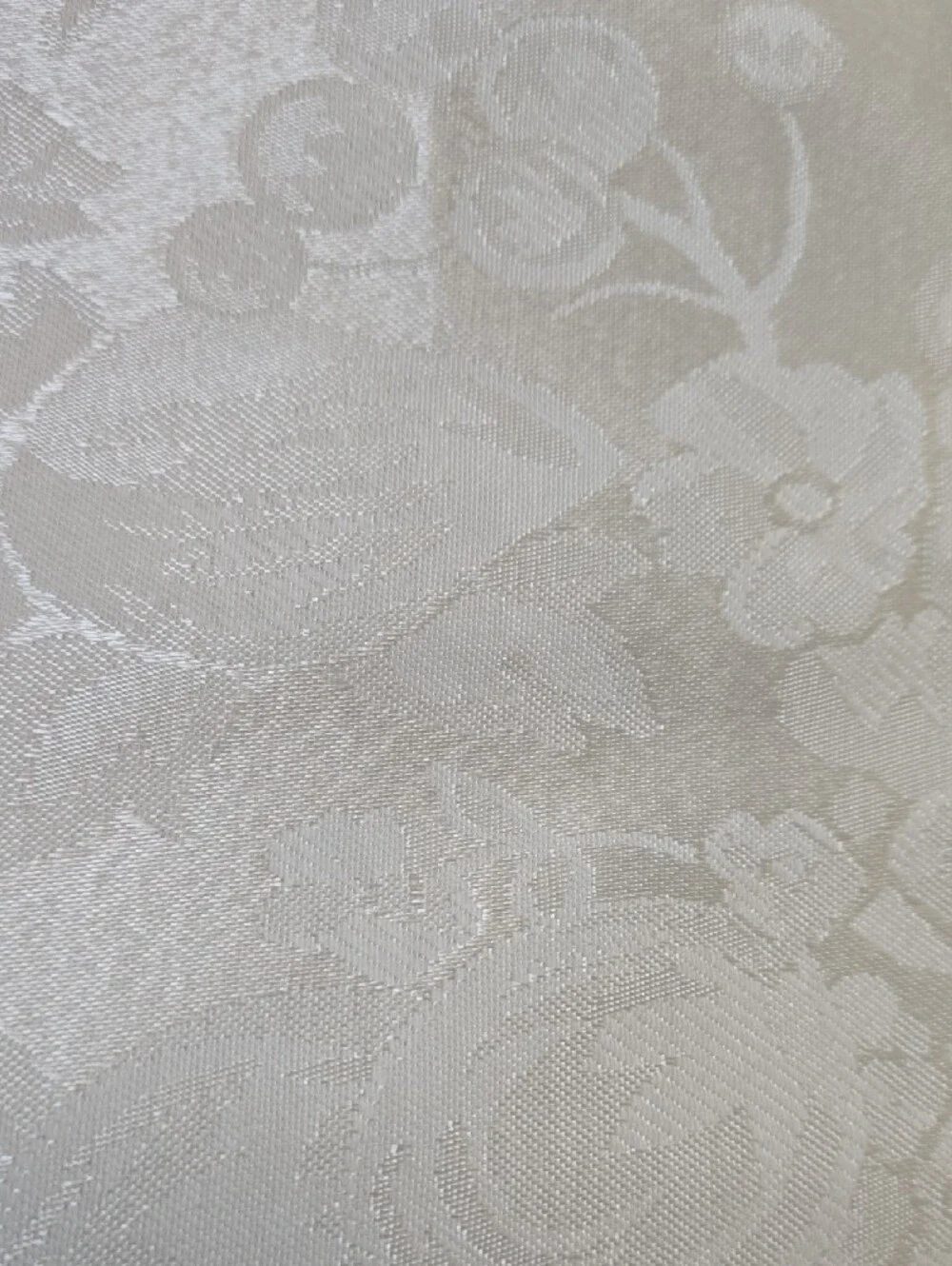Elegant Cream Floral Jacquard Placemats - Set of 8